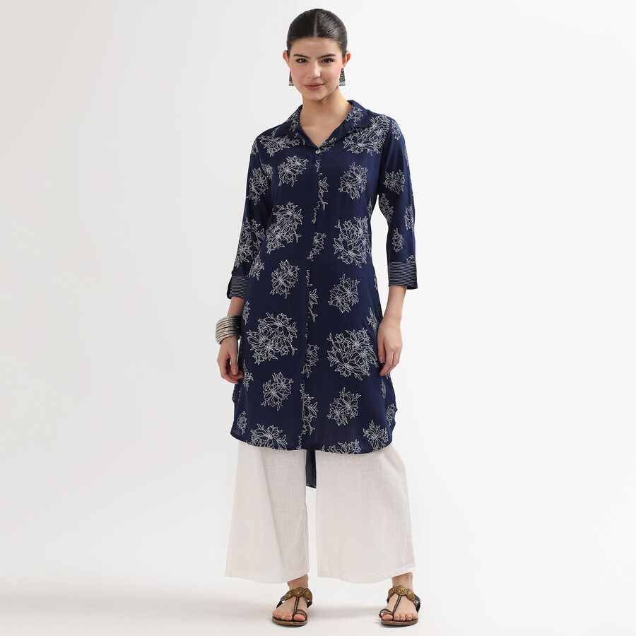Ladies' Kurta, Dark Blue, large image number null