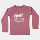 Girls Purple Round Neck Regular Top, Purple, small