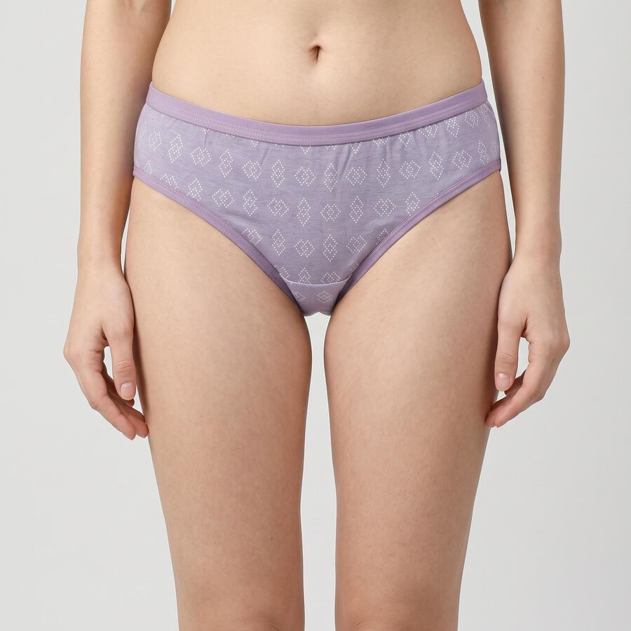 Women's Lavender Regular Fit Printed Panty, Lilac, large
