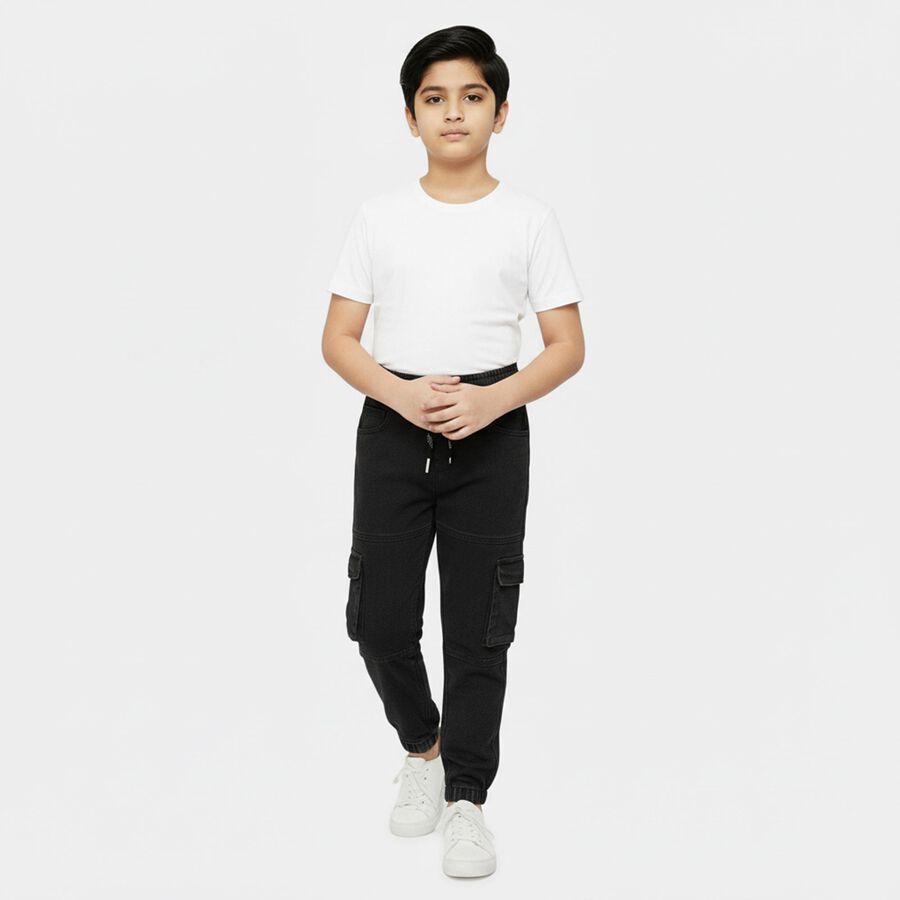 Boys' Jeans, गहरा ग्रे, large