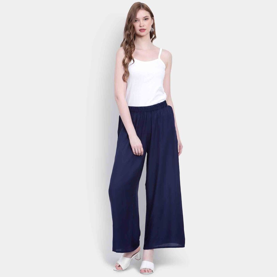 Solid Palazzo, Navy Blue, large image number null