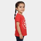 Girls' Coral Cotton Blend Round Neck Regular T-Shirt, मूँगा (कोरल), small