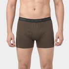 Men's Olive Green Regular Fit Solid Trunks, ओलिव, small