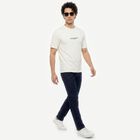 Men's White Round Neck Regular T-Shirt, White, small