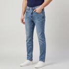 Men's Light Blue Slim Fit Washed Jeans, Light Blue, small