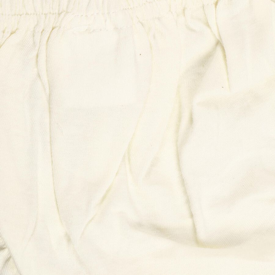 Infants' Yellow and White Striped Floral Embroidered Cotton Frock, Peach, large