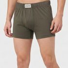 Men's Olive Green Regular Fit Solid Trunks, Olive, small