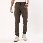 Men's Olive Green Relaxed Fit Jogger Trousers, Olive, small