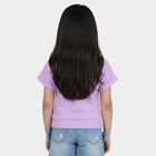 Girls' Lilac Round Neck Casual T-Shirt, Lilac, small