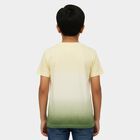 Boys' Olive Cotton Crew Neck Graphic Printed T-Shirt, Olive, small
