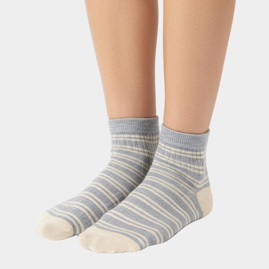 Women's Muted Khaki and Deep Forest Green Regular Fit Ankle-Length Socks Pack of 3, Assorted, large