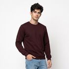 Men's Wine Crew Neck Pullover Sweatshirt, Wine, small