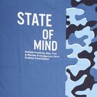 Boys Muted Steel Blue Cotton Round Neck Half Sleeve T-Shirt, Mid Blue, small image number null