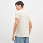 Men's Muted Emerald Green Crew Neck Athleisure Drifit T-Shirt, Ecru Melange, small