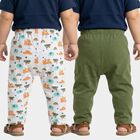 Infants Olive and Green Cotton Printed Pyjama Set, Olive, small