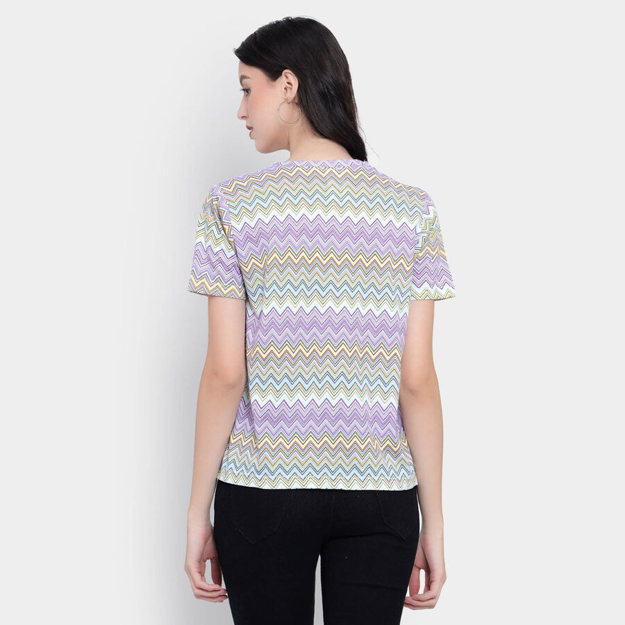 All Over Print Round Neck T-Shirt, लाइलेक, large image number null
