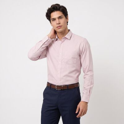 Men's Pink Regular Fit Formal Shirt