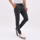 Men's Muted Green Black Slim Fit Jogger Trousers, Dark Green, small image number null