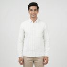 Men's White Cotton Spread Collar Casual Shirt, सफ़ेद, small