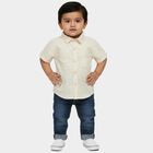 Infants Yellow Cotton Half Sleeve Classic Collar Casual Shirt, Yellow, small