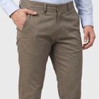 Men's Grey Slim Fit Chino Trousers, हल्का ग्रे, small