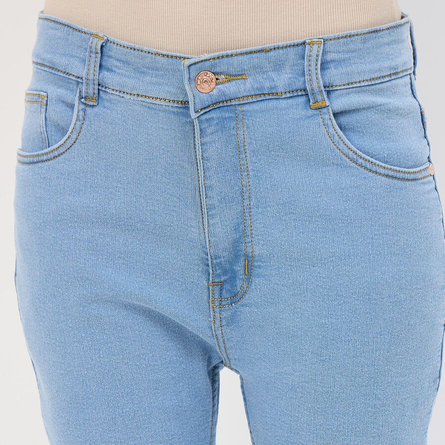 Women's Midnight Navy Blue Skinny Fit High-Rise Jeans, हल्का नीला, large