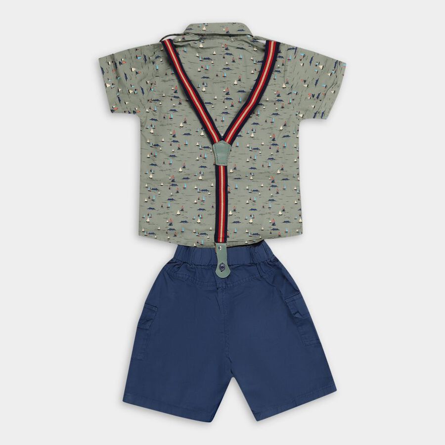 Boys' Cotton Woven Baba Suit, Olive, large image number null
