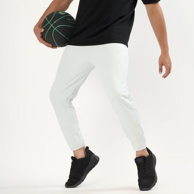 Men's Off-White Tapered Fit Running Track Pants