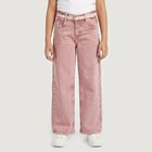 Girls Pink Wide Leg Studded Jeans, Light Pink, small
