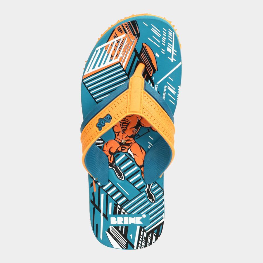 Kids' Embossed Slippers, टील ब्लू, large image number null