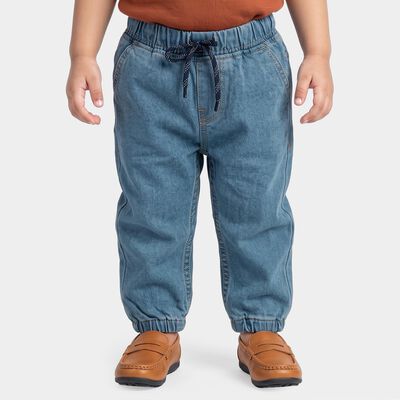 Infants Light Blue Jogger Fit Drawstring Jeans