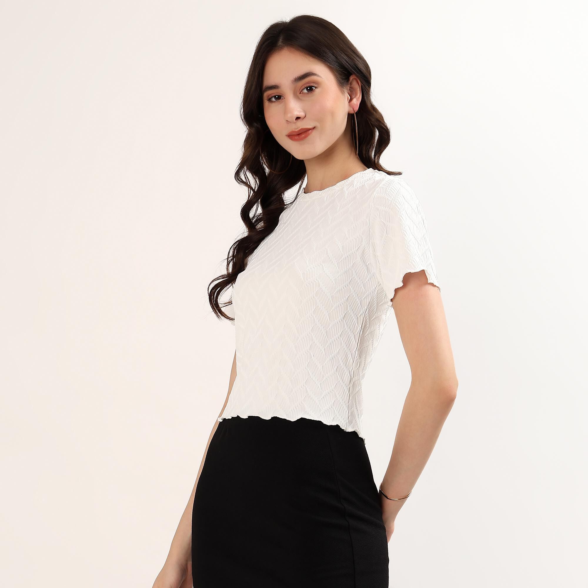 Lucky Charm Women's White Off-Shoulder Romantic Top | Vishal Mega