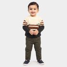 Infants' Charcoal Crew Neck Striped Pullover, चारकोल, small
