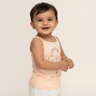 Infants' Soft Peach Cotton Round Neck Casual Vest, पीच, small image number null