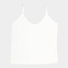 Girls Cotton Solid Vest, Off White, small image number null
