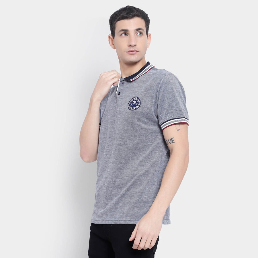 Solid Polo Shirt, Navy Blue, large image number null