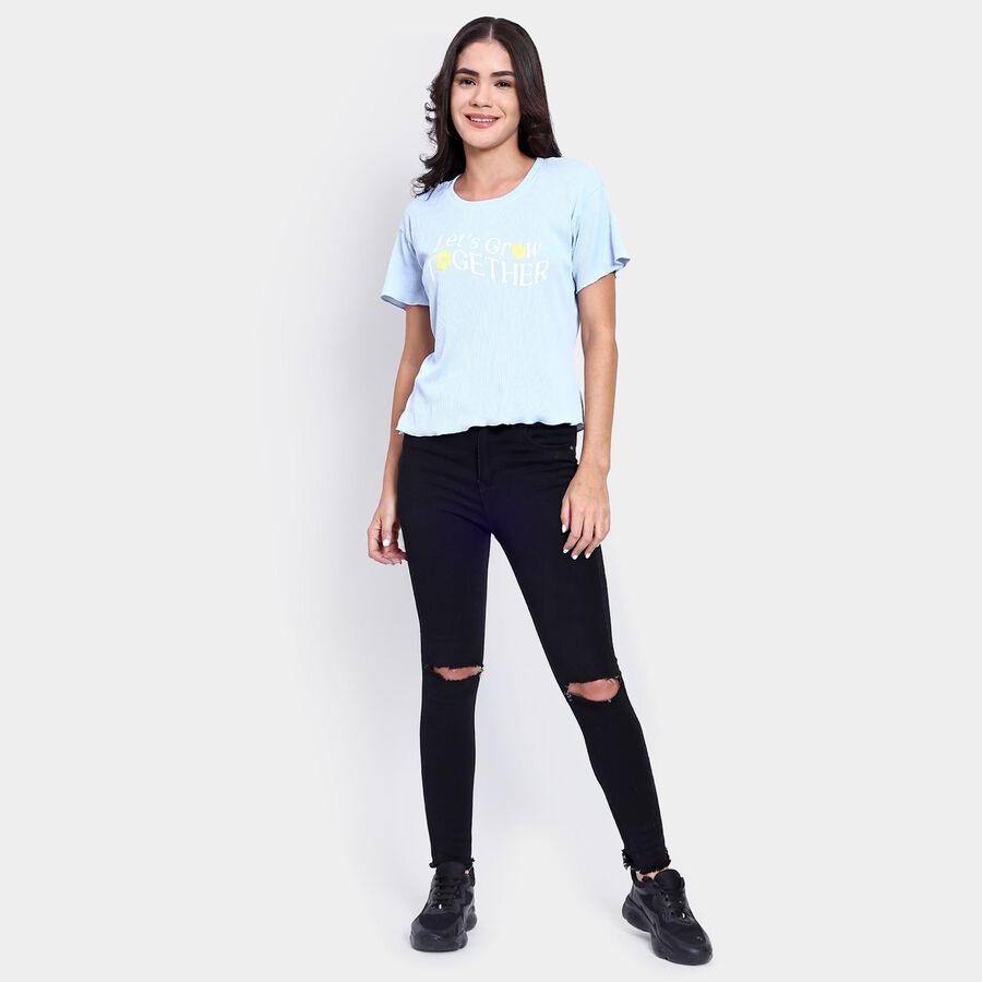 Ladies'  Crop  Top, नीला, large image number null