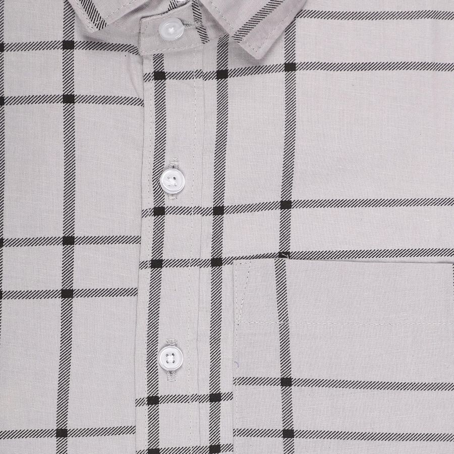 Boys Light Grey Button-Down Casual Shirt, Light Grey, large image number null