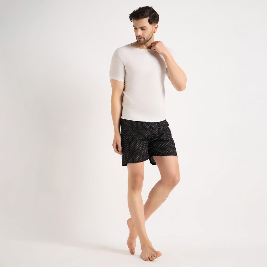 Men's Cotton Boxers, Black, large image number null