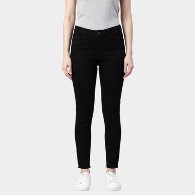 Women's Black Skinny Fit High-Rise Jeans