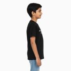 Boys Black Round Neck Casual Half Sleeve T-Shirt, Black, small