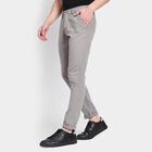 Men's 100% Cotton Slim Fit Casual Trousers , Light Grey, small image number null