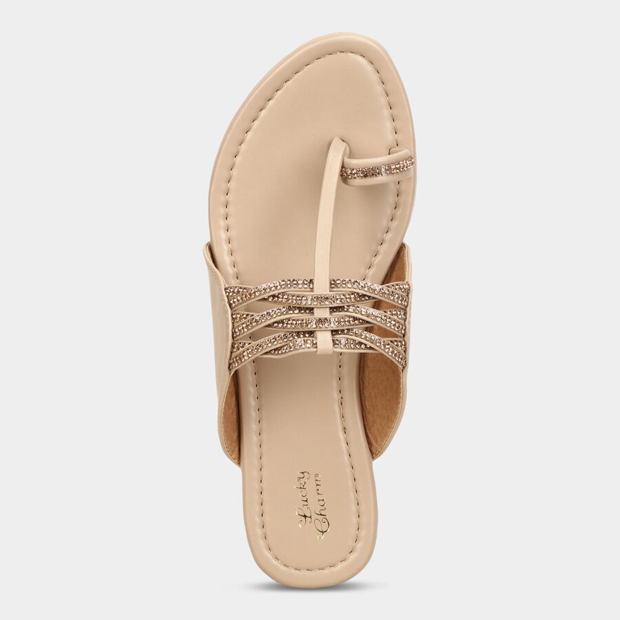 Ladies' Slip On Sandal, Beige, large image number null