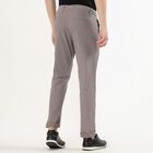 Men's Muted Taupe Slim Fit Flat-Front Casual Trousers, हल्का ग्रे, small image number null