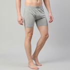Men's Grey Regular Fit Solid Trunks, मिश्रित हल्का ग्रे, small