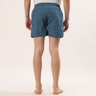 Men's Blue Regular Fit Checked Half Pant, Mid Blue, small