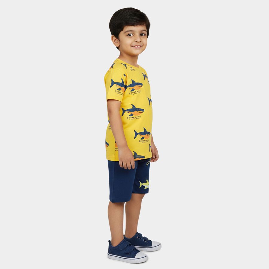 Boys' Knit Baba Suit, Yellow, large