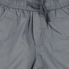 Boys' Light Grey Cotton Relaxed Fit Bermuda Shorts, Light Grey, small