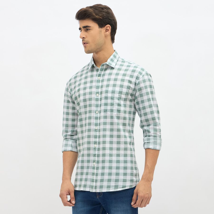 Men's Muted Olive Green Cotton Classic Casual Shirt, Olive, large image number null