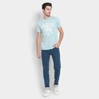 Men's Round Neck Half Sleeves T-Shirt , एक्वा, small image number null